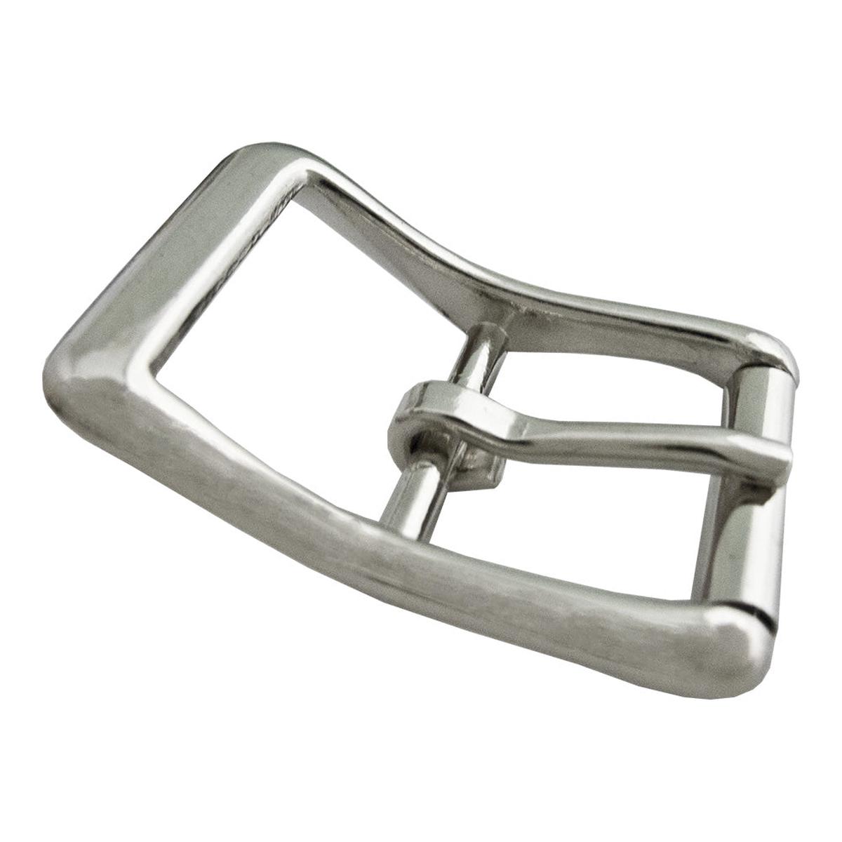 " Center Bar Roller Buckle - Nickel Plate