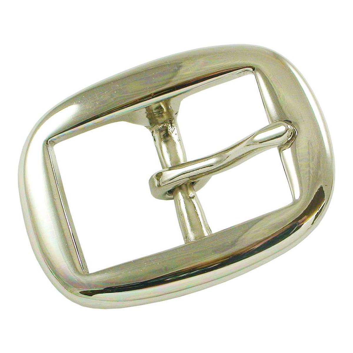 " Oval Center Bar Buckle - Nickel