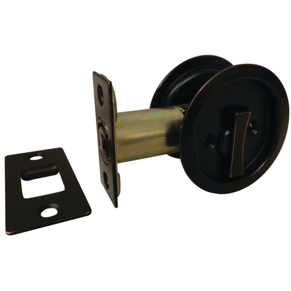 2-7/16" (62 mm) Pocket Door Pull Round Oil-Rubbed Bronze Privacy